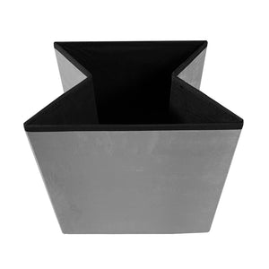 Pouf portaoggetti quadrato pieghevole in velluto 38x38x38 cm | Nyana Casa | Stile ottomano | Morbido velluto | Nero, grigio e beige