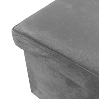 Pouf portaoggetti quadrato pieghevole in velluto 38x38x38 cm | Nyana Casa | Stile ottomano | Morbido velluto | Nero, grigio e beige