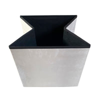 Pouf portaoggetti quadrato pieghevole in velluto 38x38x38 cm | Nyana Casa | Stile ottomano | Morbido velluto | Nero, grigio e beige