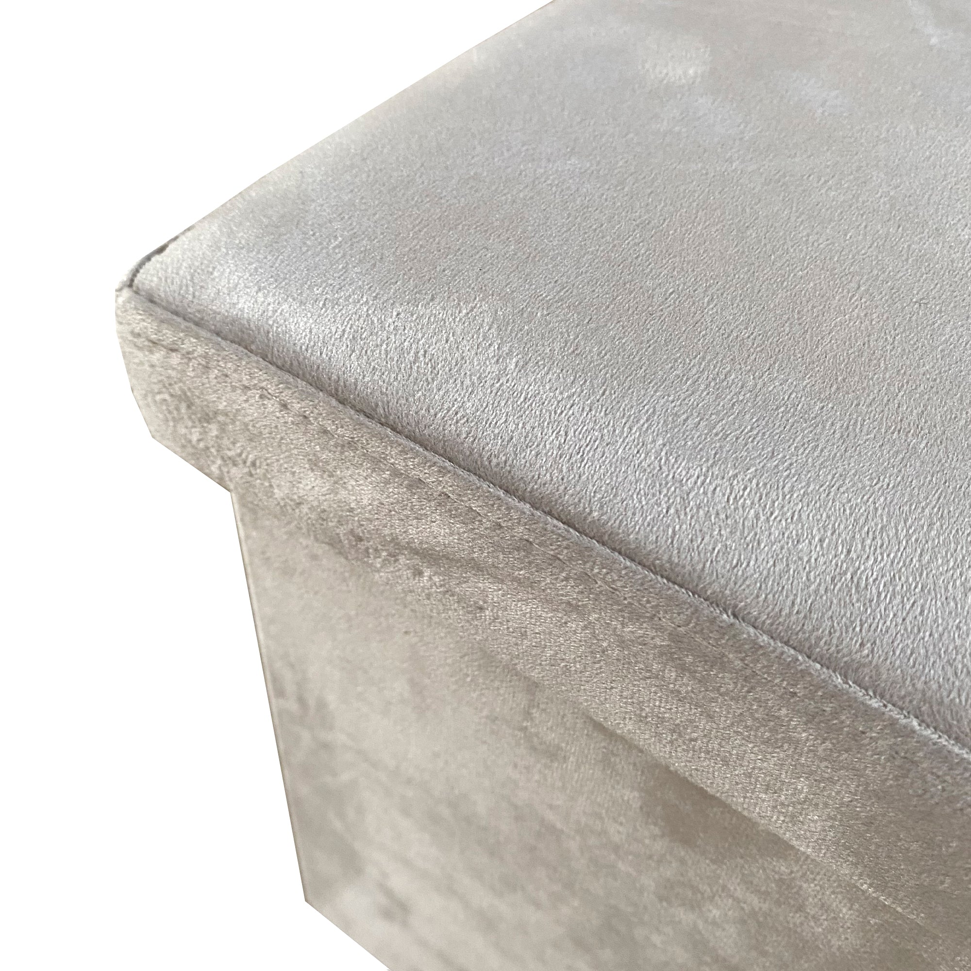 Pouf portaoggetti quadrato pieghevole in velluto 38x38x38 cm | Nyana Casa | Stile ottomano | Morbido velluto | Nero, grigio e beige