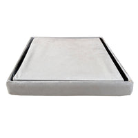 Pouf portaoggetti quadrato pieghevole in velluto 38x38x38 cm | Nyana Casa | Stile ottomano | Morbido velluto | Nero, grigio e beige