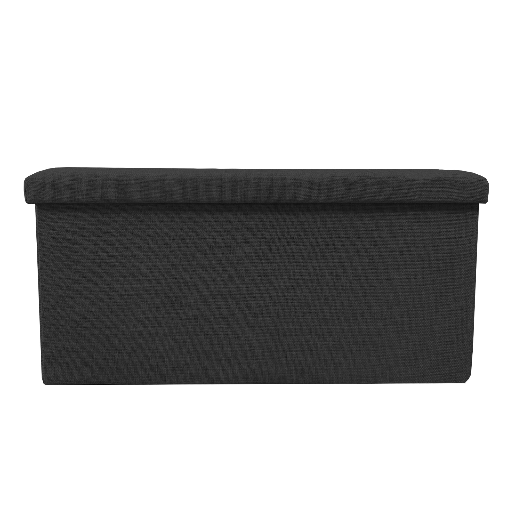 Puff Ottomano Portaoggetti Rettangolare in Tessuto Pieghevole 76x38x38cm | Nyana Casa | Stile ottomano | Tessuto Resistente | Nero, grigio e beige