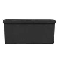 Puff Ottomano Portaoggetti Rettangolare in Tessuto Pieghevole 76x38x38cm | Nyana Casa | Stile ottomano | Tessuto Resistente | Nero, grigio e beige