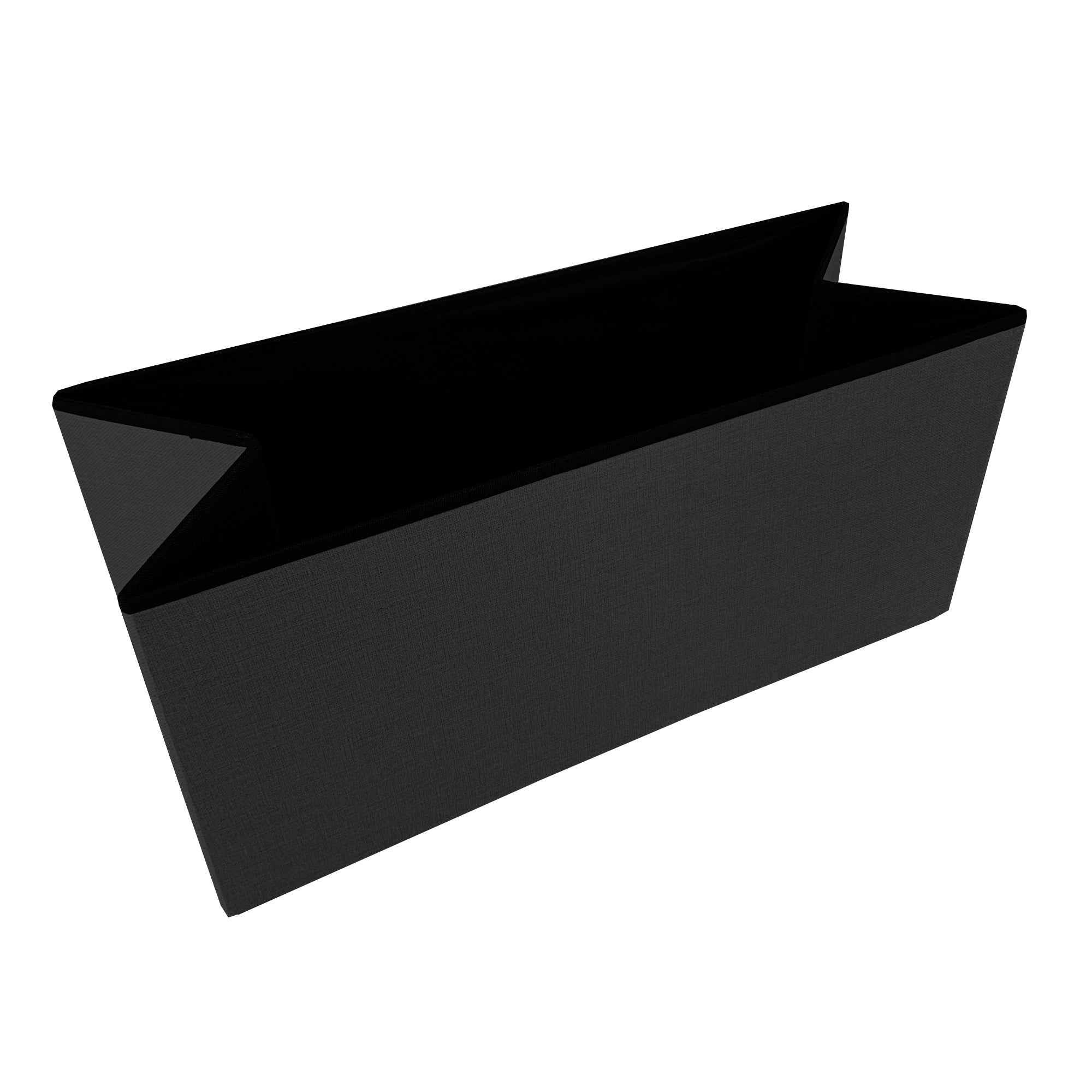 Puff Ottomano Portaoggetti Rettangolare in Tessuto Pieghevole 76x38x38cm | Nyana Casa | Stile ottomano | Tessuto Resistente | Nero, grigio e beige