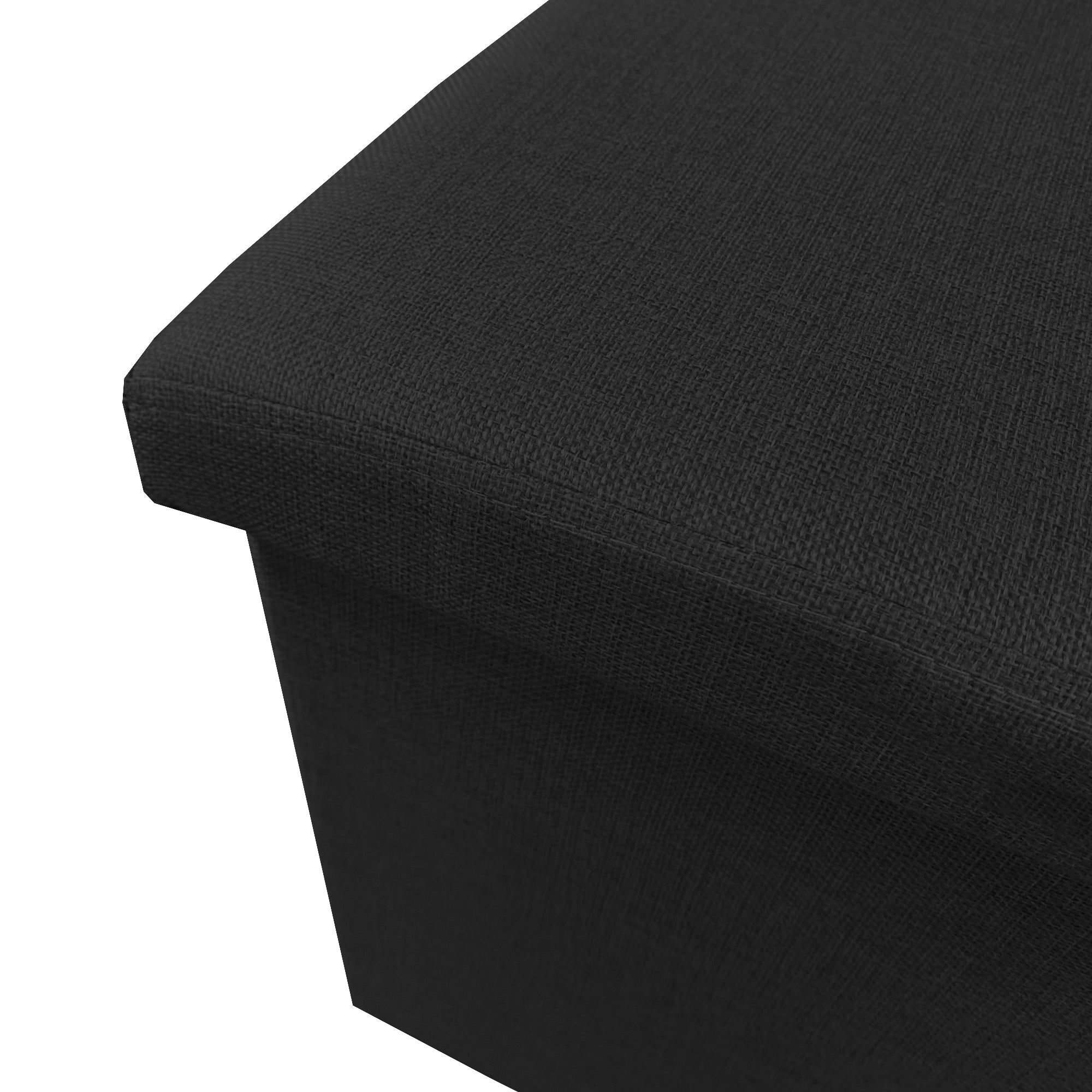 Puff Ottomano Portaoggetti Rettangolare in Tessuto Pieghevole 76x38x38cm | Nyana Casa | Stile ottomano | Tessuto Resistente | Nero, grigio e beige