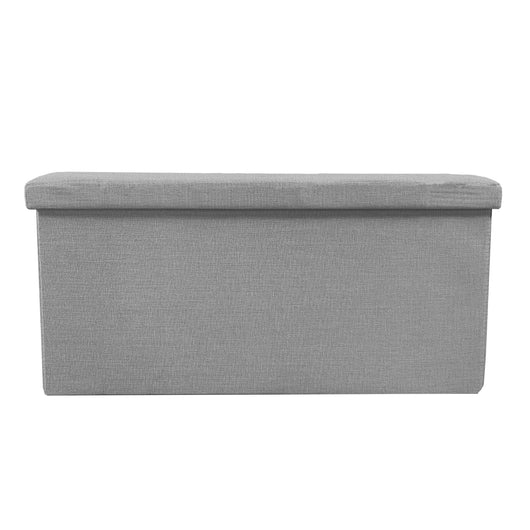 Puff Ottomano Portaoggetti Rettangolare in Tessuto Pieghevole 76x38x38cm | Nyana Casa | Stile ottomano | Tessuto Resistente | Nero, grigio e beige