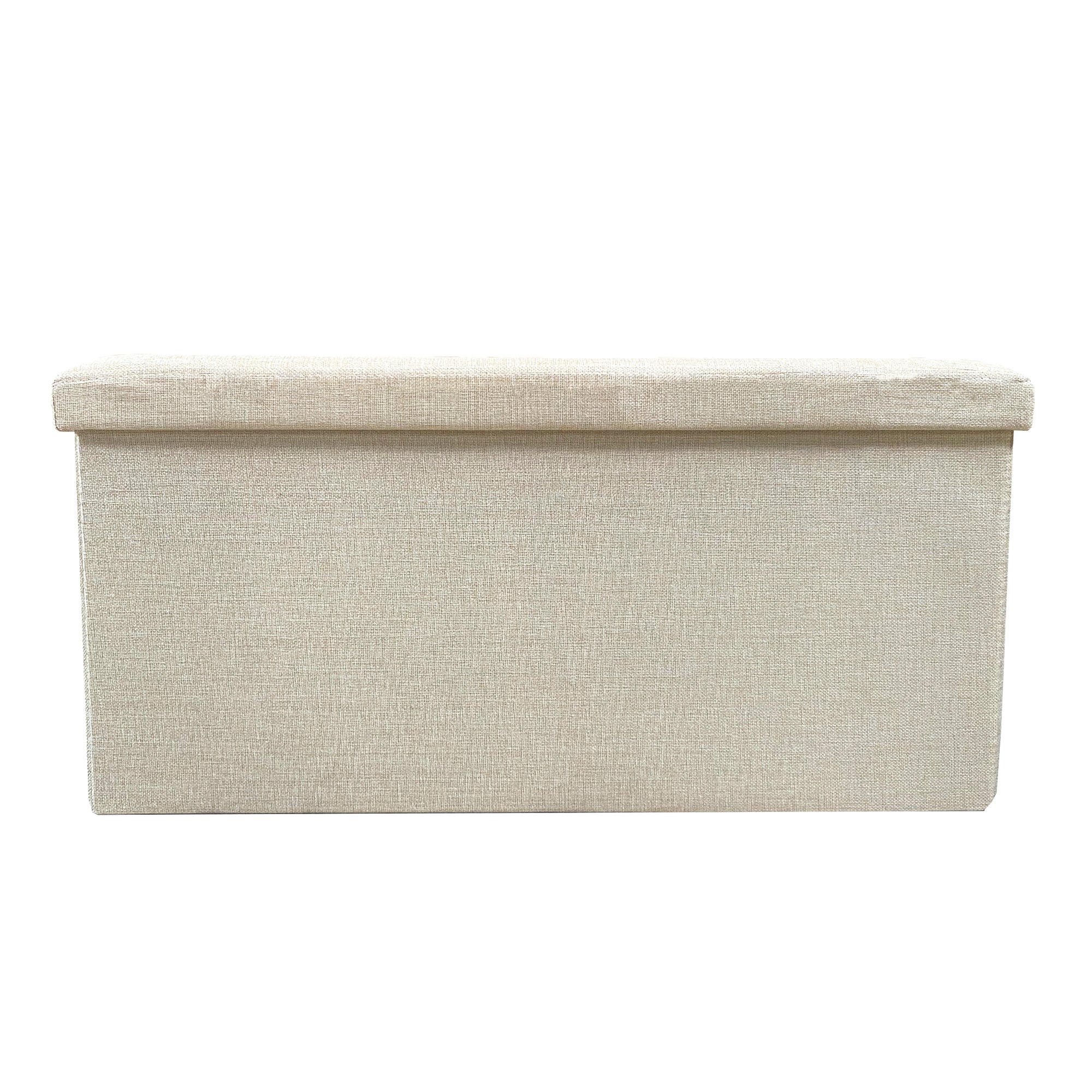 Puff Ottomano Portaoggetti Rettangolare in Tessuto Pieghevole 76x38x38cm | Nyana Casa | Stile ottomano | Tessuto Resistente | Nero, grigio e beige