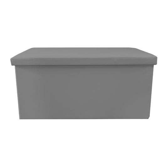 Puff Ottomano rettangolare pieghevole in similpelle 76x38x38 cm | Nyana Casa | Stile ottomano | Similpelle resistente | Nero, grigio e beige