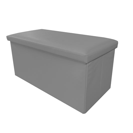 Puff Ottomano rettangolare pieghevole in similpelle 76x38x38 cm | Nyana Casa | Stile ottomano | Similpelle resistente | Nero, grigio e beige