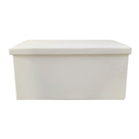 Puff Ottomano rettangolare pieghevole in similpelle 76x38x38 cm | Nyana Casa | Stile ottomano | Similpelle resistente | Nero, grigio e beige