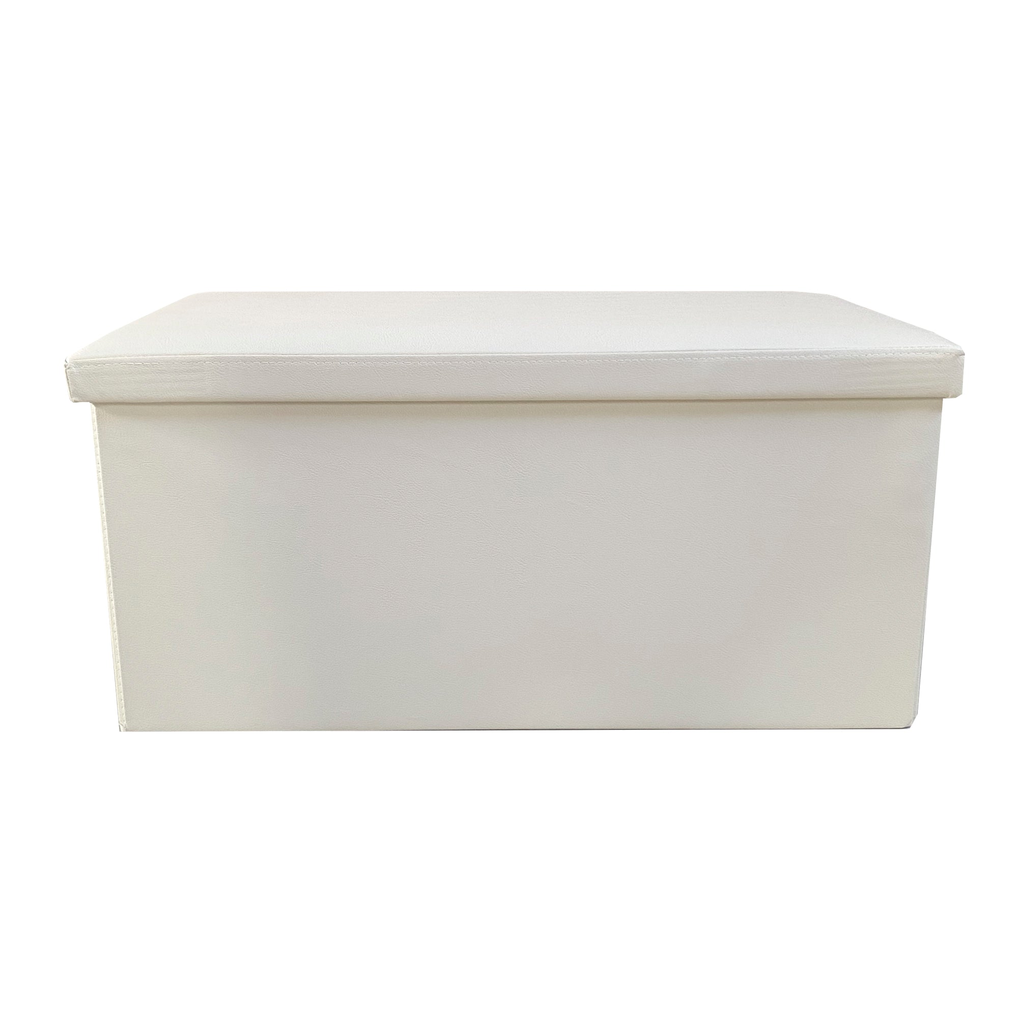 Puff Ottomano rettangolare pieghevole in similpelle 76x38x38 cm | Nyana Casa | Stile ottomano | Similpelle resistente | Nero, grigio e beige