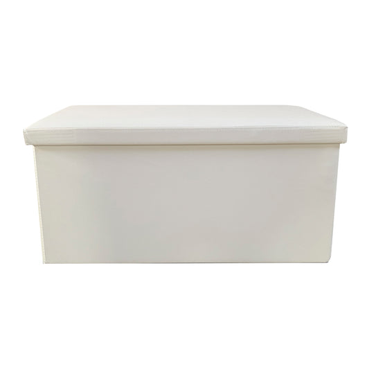 Puff Ottomano rettangolare pieghevole in similpelle 76x38x38 cm | Nyana Casa | Stile ottomano | Similpelle resistente | Nero, grigio e beige