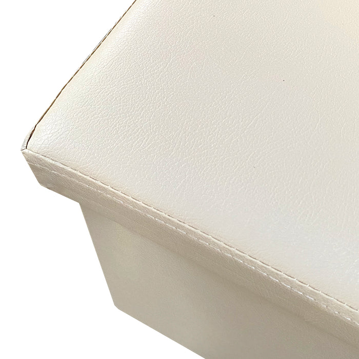 Puff Ottomano rettangolare pieghevole in similpelle 76x38x38 cm | Nyana Casa | Stile ottomano | Similpelle resistente | Nero, grigio e beige