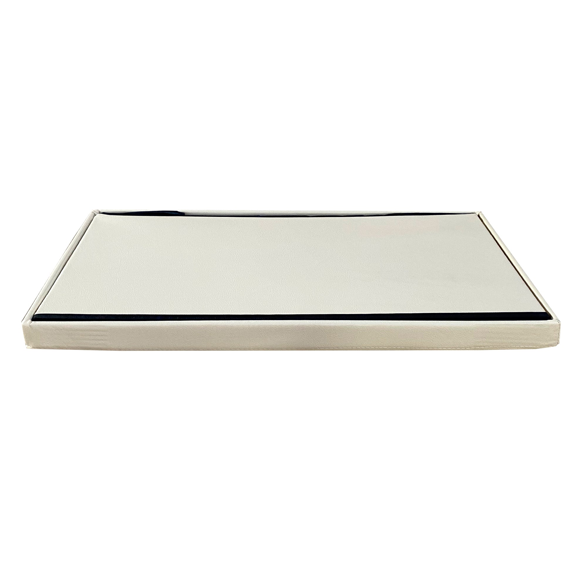 Puff Ottomano rettangolare pieghevole in similpelle 76x38x38 cm | Nyana Casa | Stile ottomano | Similpelle resistente | Nero, grigio e beige