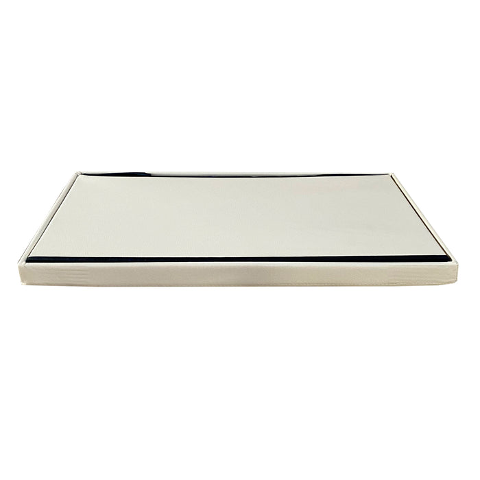 Puff Ottomano rettangolare pieghevole in similpelle 76x38x38 cm | Nyana Casa | Stile ottomano | Similpelle resistente | Nero, grigio e beige