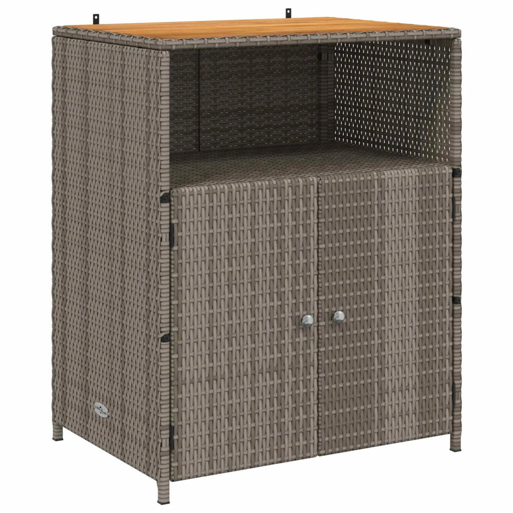 Armadietto Grigio 70 x 50 x 87 cm Poliestere e Rattan Roly