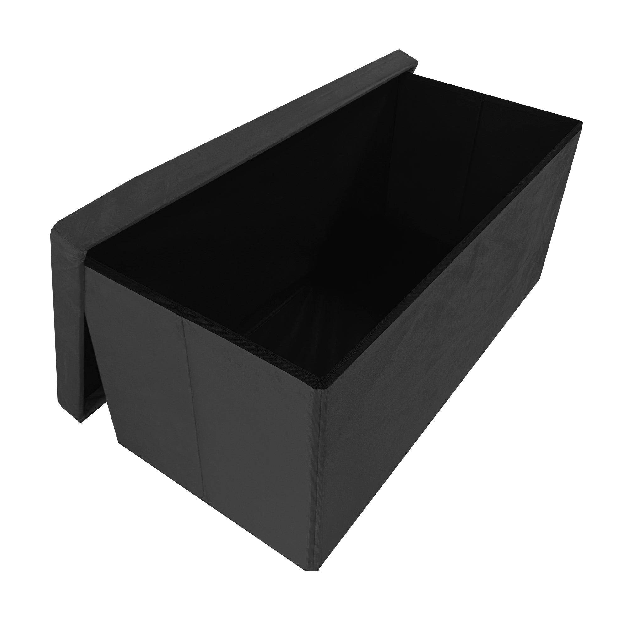 Pouf portaoggetti rettangolare pieghevole in velluto 76x38x38 cm | Nyana Casa | Stile ottomano | Morbido velluto | Nero, grigio e beige