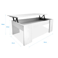 Tavolino da caffè con piano sollevabile Nyana Home Artik bianco, resistente, facile da pulire, design moderno