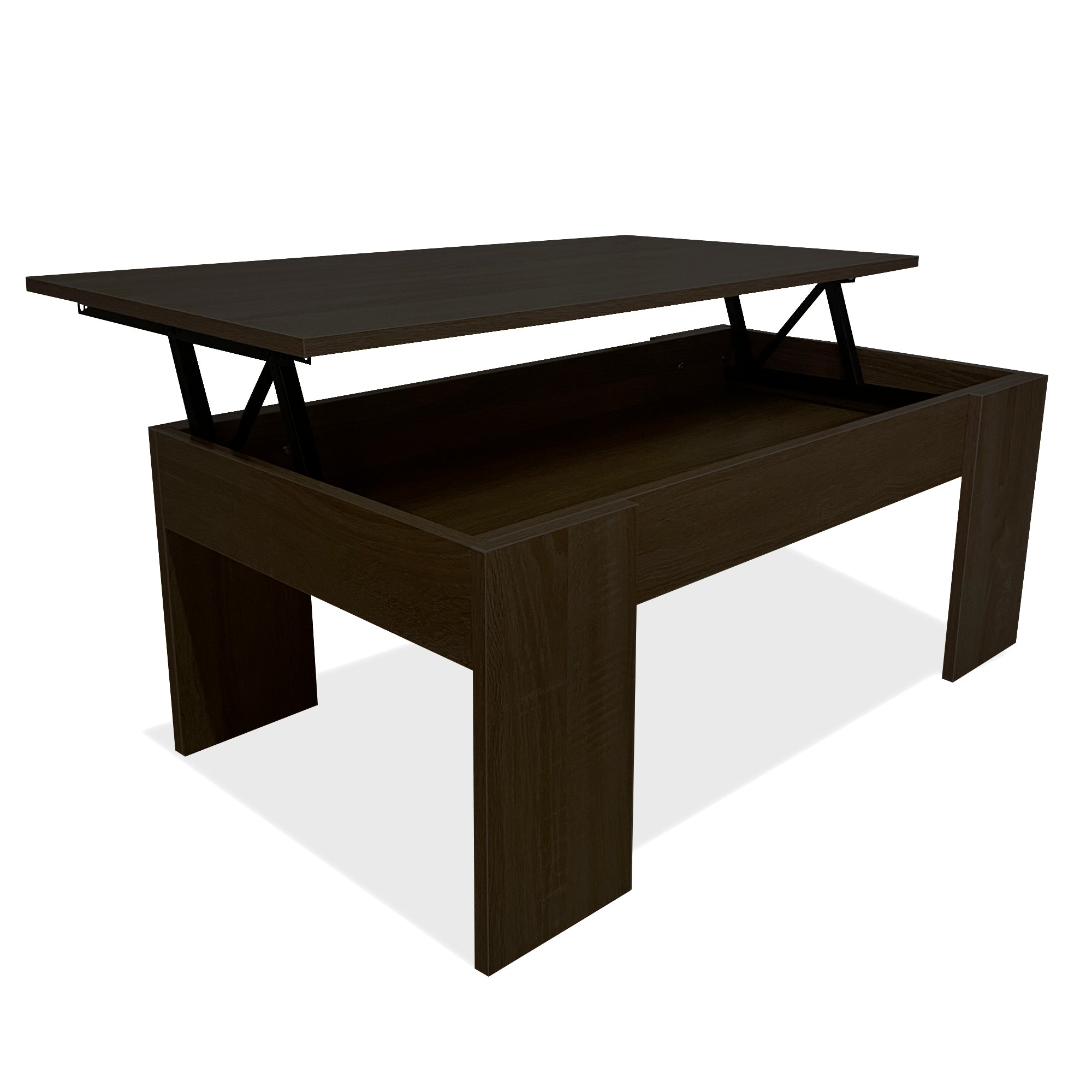 Tavolino da caffè con piano sollevabile Nyana Home Wengé, resistente, facile da pulire, design moderno