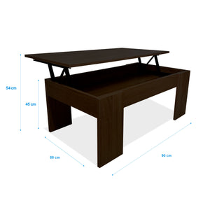 Tavolino da caffè con piano sollevabile Nyana Home Wengé, resistente, facile da pulire, design moderno