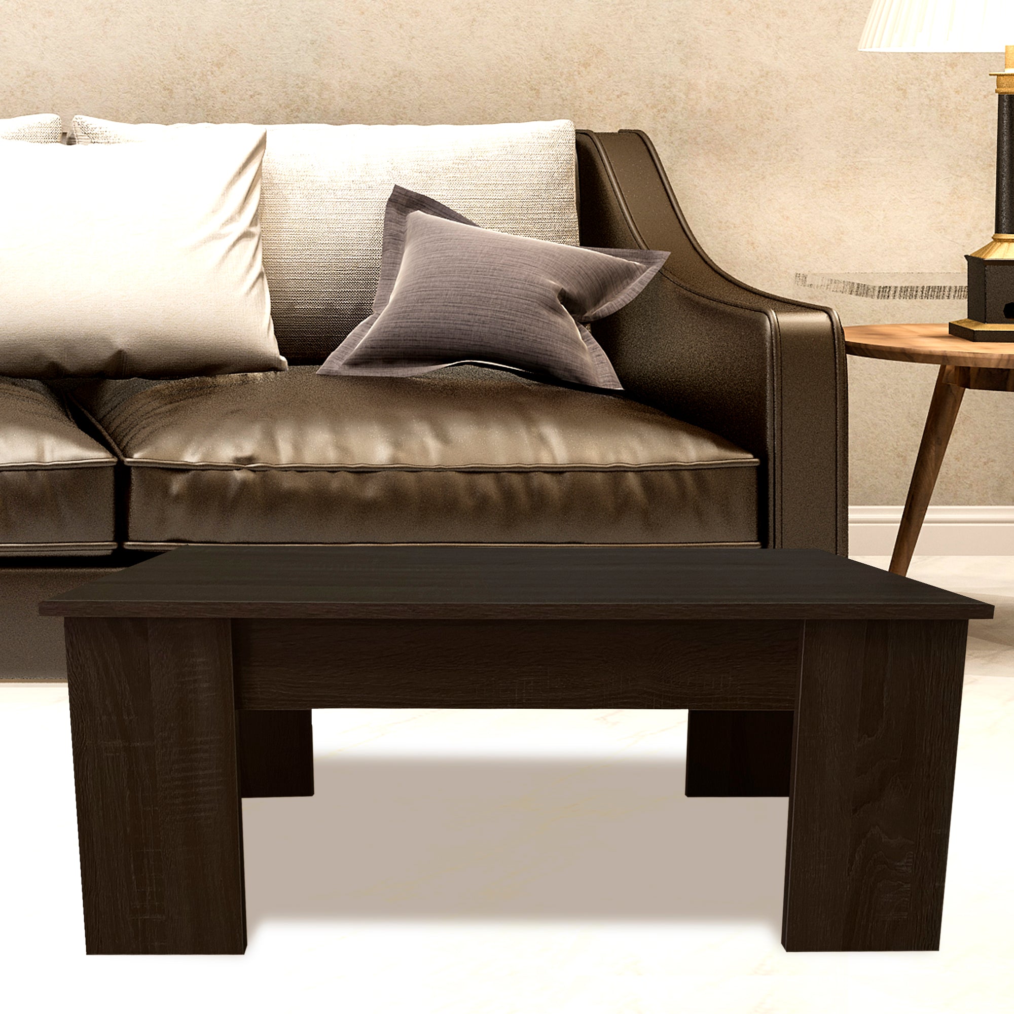 Tavolino da caffè con piano sollevabile Nyana Home Wengé, resistente, facile da pulire, design moderno