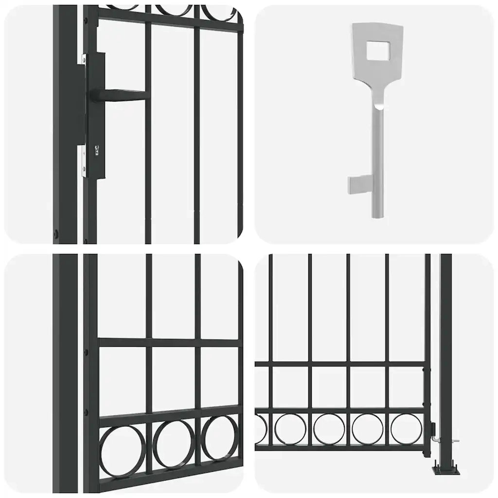 vidaXL Cancello per recinzione Grigio 102 x 200 cm Acciaio