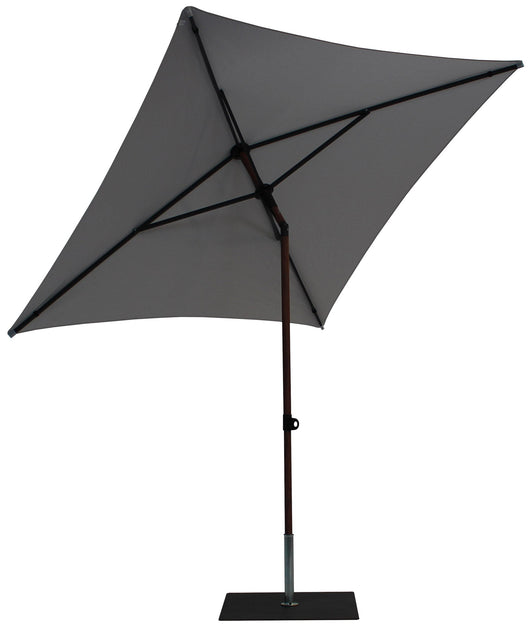 Ombrellone da Giardino 2x2 m Palo Ø38 mm in Alluminio Effetto Legno Tessuto Olefin Trend Wood Grigio