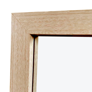 Specchio per porta beige 125x35 cm - Cornice in MDF, leggero e facile da appendere, stile nordico