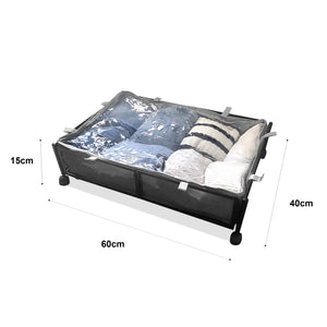 Organizzatore sottoletto in metallo con ruote – Pieghevole per abiti e scarpe – Nyana Home