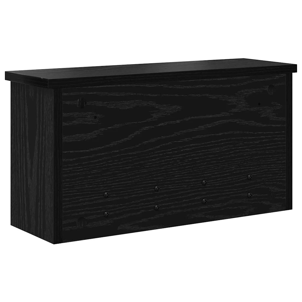 Appendiabiti a muro con lo scaffale Rovere Nero 50 x 16 x 26 cm 874308