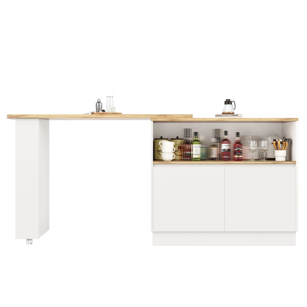 Credenza Girevole 360¡ã con Ripiani e Vetro ¨C Xylo ¨C Cucina e Ristorante 90x45x100