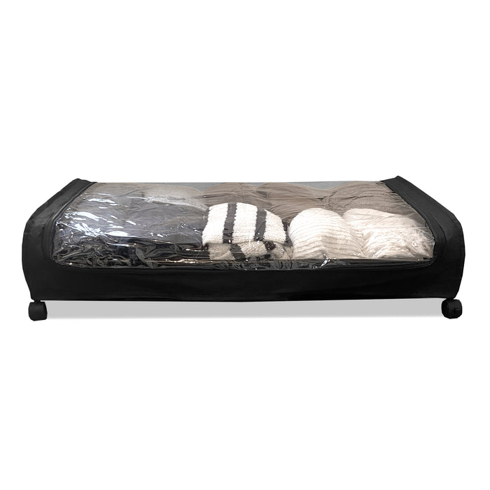 Organizzatore sottoletto Round – Pieghevole con ruote e coperchio trasparente – Compatto – Nyana Home