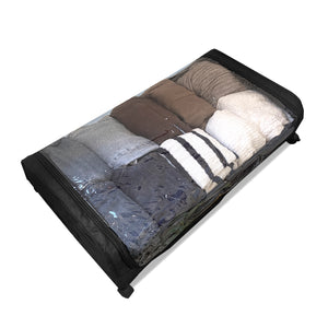 Organizzatore sottoletto Round – Pieghevole con ruote e coperchio trasparente – Compatto – Nyana Home