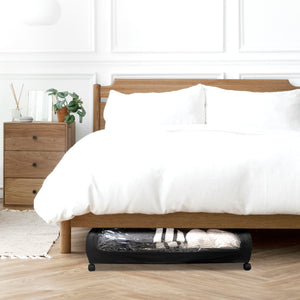 Organizzatore sottoletto Round – Pieghevole con ruote e coperchio trasparente – Compatto – Nyana Home