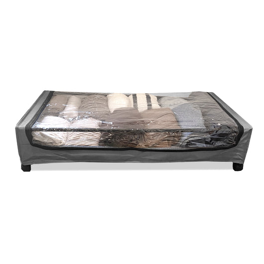 Organizzatore sottoletto Square – Con ruote e coperchio trasparente – Pieghevole per vestiti e scarpe – Nyana Home