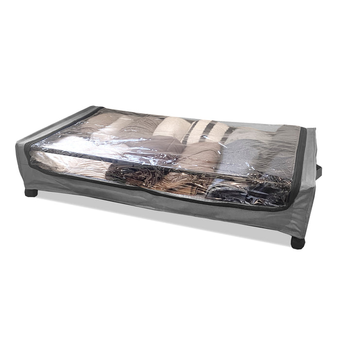 Organizzatore sottoletto Square – Con ruote e coperchio trasparente – Pieghevole per vestiti e scarpe – Nyana Home