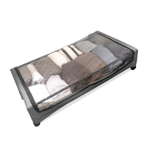 Organizzatore sottoletto Square – Con ruote e coperchio trasparente – Pieghevole per vestiti e scarpe – Nyana Home