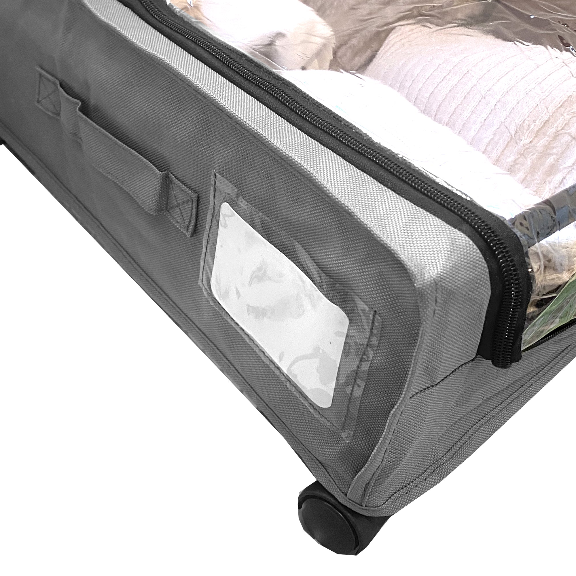 Organizzatore sottoletto Square – Con ruote e coperchio trasparente – Pieghevole per vestiti e scarpe – Nyana Home