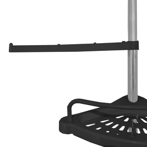 Mensola telescopica da bagno 276-330 cm – 4 ripiani regolabili con ganci – Senza forature – Acciaio inox