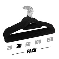 Set 30 grucce in velluto antiscivolo Nyana Home – Gancio rotante 360° nero