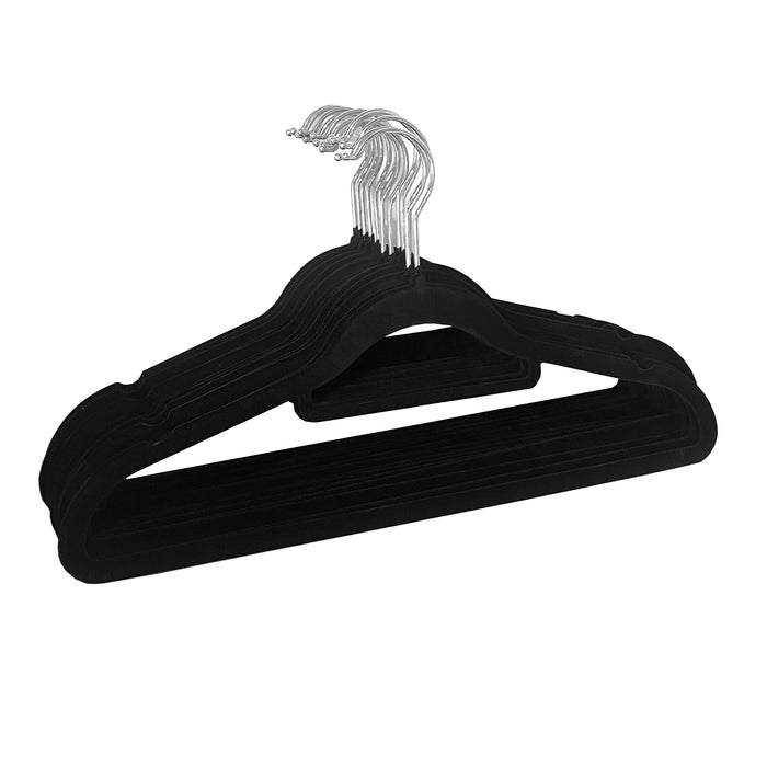 Set 30 grucce in velluto antiscivolo Nyana Home – Gancio rotante 360° nero