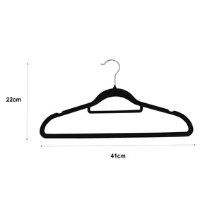 Set 30 grucce in velluto antiscivolo Nyana Home – Gancio rotante 360° nero