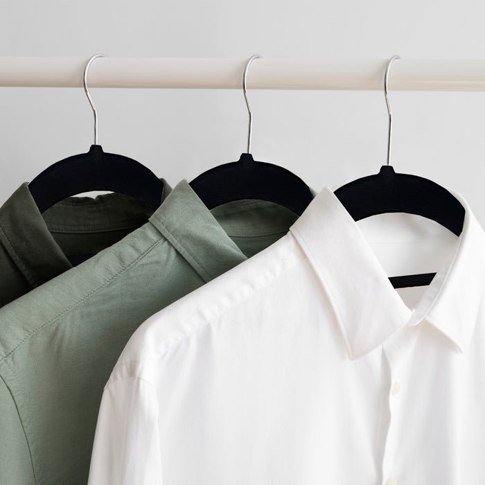 Set 30 grucce in velluto antiscivolo Nyana Home – Gancio rotante 360° nero