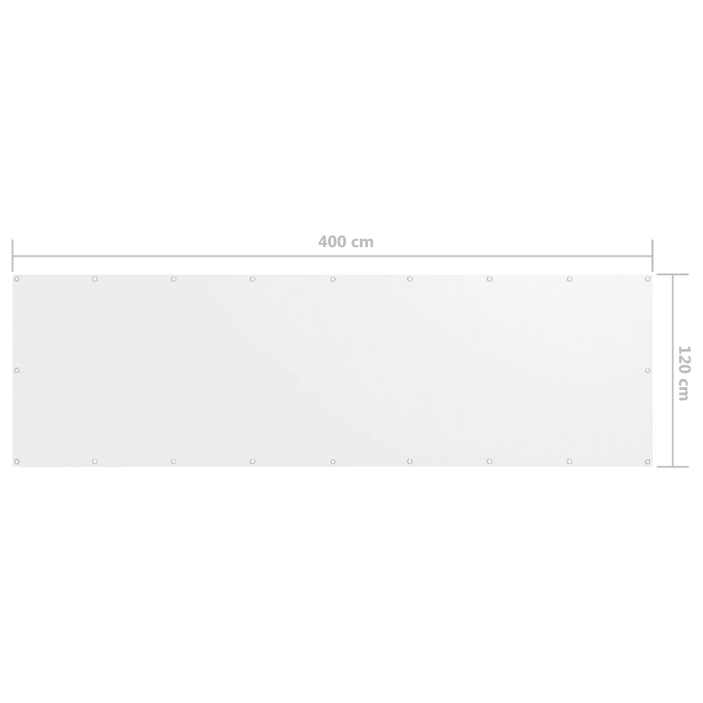 Paravento Balcone Bianco 120x400 cm Tessuto Oxford cod mxl 20518