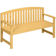 Panchina da giardino a 2 posti in legno resistente alle intemperie con schienali arancione