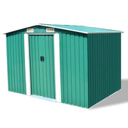 Casetta da giardino cabina ripostiglio capanno da esterno capanno per attrezzi metallo robusto 257 x 205 x 178 cm verde 02_0022391
