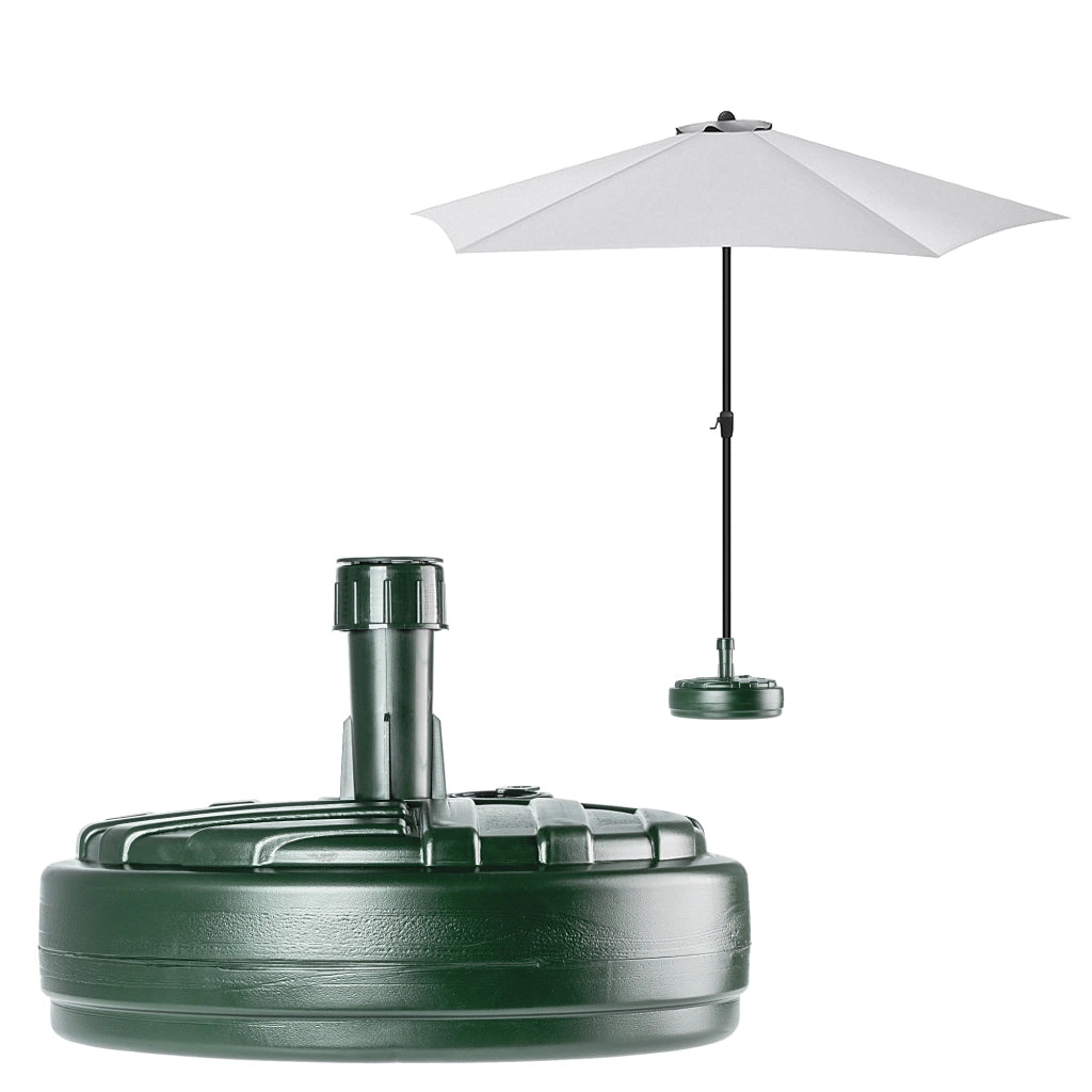 Base per ombrellone da giardino KADAX, rotonda, 39 cm, con peso, verde.