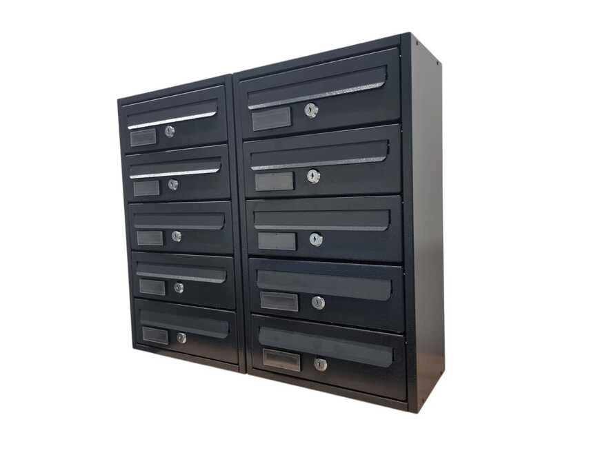 Casellario Postale da Esterno MODULARE BoxoB Imperium 983 Con Cilindretti Numerati (RAL 7021) - 4 Comparti