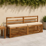 Cuscini per Panchina a 2 Pezzi VUGHT 2 pz 100% Poliestere Crema 950437