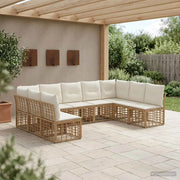 Set di divani da esterno Naturale Poliestere 3437538